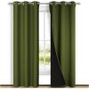 imageNICETOWN Blackout Curtains 84 inches Long 2 Pieces 42quot Wide Each Panel Olive Green Full Light Blocking Drapes with Black Liner for Nursery Thermal Insulated Draperies for Hall Villa