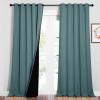 imageNICETOWN Full Shading Cold Blocking Curtains for Windows Super HeavyDuty Black Lined Blackout Curtains for Bedroom Privacy Assured Window Treatment Aqua Pack of 2 62 inches W x 95 inches L