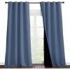 imageNICETOWN Insulated 100 Blackout Curtains Noise Reducing Performance Drapes with Black Lining Full Light Blocking Draperies for Overnight Shift Worker Stone Blue 1 Pair 55 inches x 96 inches
