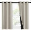 imageNICETOWN Natural 100 Blackout Lined Curtains 1 Pair 37quot Width x 40quot Length Each Panel 2 Thick Layers Narrow Wide Window Treatment Panels Thermal Insulated Drapes for Kitchen Small Window
