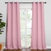 imageNICETOWN Patio Glass Door Blackout Curtains for BedroomLiving Room Privacy Panel Drapes for Dining Room and Guest Room Crystal Pink 42 inches Wide x 90 inches Long 1 Pair