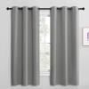 imageNICETOWN Thermal Insulated Grommet Blackout Curtains Kids Window Drape Panel for Nursery Privacy Short Curtains Silver Grey 2 Panels W42 x L68 Inch