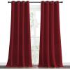 imageNICETOWN Burgundy Red Blackout Draperies Curtains  Pair of Grommet Top Thermal Insulated Blackout Decorative Curtains for Thanksgiving Day ampamp Christmas Decor55 inches Wide by 96 inches Long