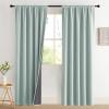 imageNICETOWN Cream Linen 100 Blackout Curtains 2 Panels Set 52 x 80 Inches Rod Pocket Style Thermal Insulated Room Darkening Drapes for Bedroom Living Room Nursery Modern Farmhouse DecorSeafoam Green