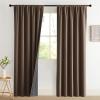 imageNICETOWN Cream Linen 100 Blackout Curtains 2 Panels Set 52 x 80 Inches Rod Pocket Style Thermal Insulated Room Darkening Drapes for Bedroom Living Room Nursery Modern Farmhouse DecorCoffee