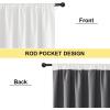 imageNICETOWN Cream Linen 100 Blackout Curtains 2 Panels Set 52 x 80 Inches Rod Pocket Style Thermal Insulated Room Darkening Drapes for Bedroom Living Room Nursery Modern Farmhouse DecorGreyish White