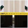 imageNICETOWN Cream Linen 100 Blackout Curtains 2 Panels Set 52 x 80 Inches Rod Pocket Style Thermal Insulated Room Darkening Drapes for Bedroom Living Room Nursery Modern Farmhouse DecorCream