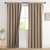 imageNICETOWN Cream Linen 100 Blackout Curtains 2 Panels Set 52 x 80 Inches Rod Pocket Style Thermal Insulated Room Darkening Drapes for Bedroom Living Room Nursery Modern Farmhouse DecorBurlap