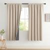 imageNICETOWN Cream Linen 100 Blackout Curtains 2 Panels Set 52 x 80 Inches Rod Pocket Style Thermal Insulated Room Darkening Drapes for Bedroom Living Room Nursery Modern Farmhouse DecorCream