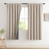 imageNICETOWN Cream Linen 100 Blackout Curtains 2 Panels Set 52 x 80 Inches Rod Pocket Style Thermal Insulated Room Darkening Drapes for Bedroom Living Room Nursery Modern Farmhouse DecorNatural