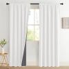 imageNICETOWN Cream Linen 100 Blackout Curtains 2 Panels Set 52 x 80 Inches Rod Pocket Style Thermal Insulated Room Darkening Drapes for Bedroom Living Room Nursery Modern Farmhouse DecorGreyish White