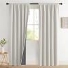 imageNICETOWN Cream Linen 100 Blackout Curtains 2 Panels Set 52 x 80 Inches Rod Pocket Style Thermal Insulated Room Darkening Drapes for Bedroom Living Room Nursery Modern Farmhouse DecorSnowbound
