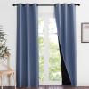 imageNICETOWN Full Shade Curtain Panels 84 inches Long Pair of Energy Smart ampamp Noise Blocking Out Blackout Drapes for Guest Room Window Thermal Insulated Lined Window Dressing Stone Blue 37x84