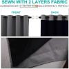 imageNICETOWN Total Shade Curtains and Draperies HeavyDuty Full Light Shading Drapes with Black Liner Backing for VillaHallDorm WindowGray Package of 2 52 inches Wide x 95 inches Long