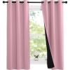 imageNICETOWN 100 Blackout Short Curtains with Black Liners 2 Panels 37quotW by 63quotL Crystal Pink Solid Thermal Insulated Full Blackout 2Layer Lined Drapes Energy Efficiency Window Drapes for Bedroom