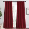 imageNICETOWN Burgundy Red Blackout Draperies Curtains  Pair of Grommet Top Thermal Insulated Blackout Decorative Curtains for Thanksgiving Day ampamp Christmas Decor55 inches Wide by 96 inches Long