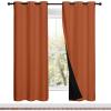 imageNICETOWN Full Shade Curtain Panels 37quot Wide x 70quot Long Burnt Orange Pair of Thermal Insulated ampamp Energy Efficiency Blackout Drapes for Living Room Lined Silky Performance Window Dressing