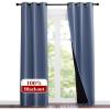 imageNICETOWN Full Shade Curtain Panels 84 inches Long Pair of Energy Smart ampamp Noise Blocking Out Blackout Drapes for Guest Room Window Thermal Insulated Lined Window Dressing Stone Blue 37x84