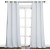 imageNICETOWN Room Darkening Long Curtains  Window Treatment Thermal Insulated Grommet Long Drapes for Living Room 2 Panels 42 by 90 Greyish White