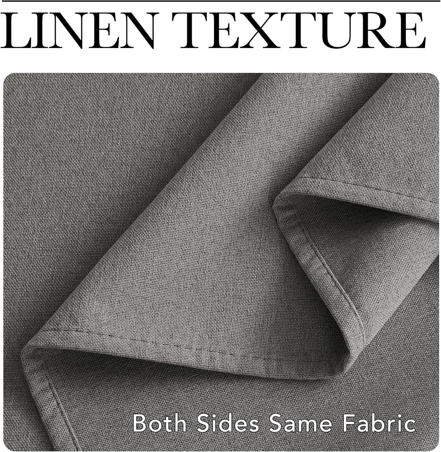 imageNICETOWN 100 Blackout Curtains for Bedroom W52 x L96 Pair Grey Crisp Faux Linen Thermal Insulated ampamp Energy Efficient Light Blocking Shield for Living Room Dining RoomGrey