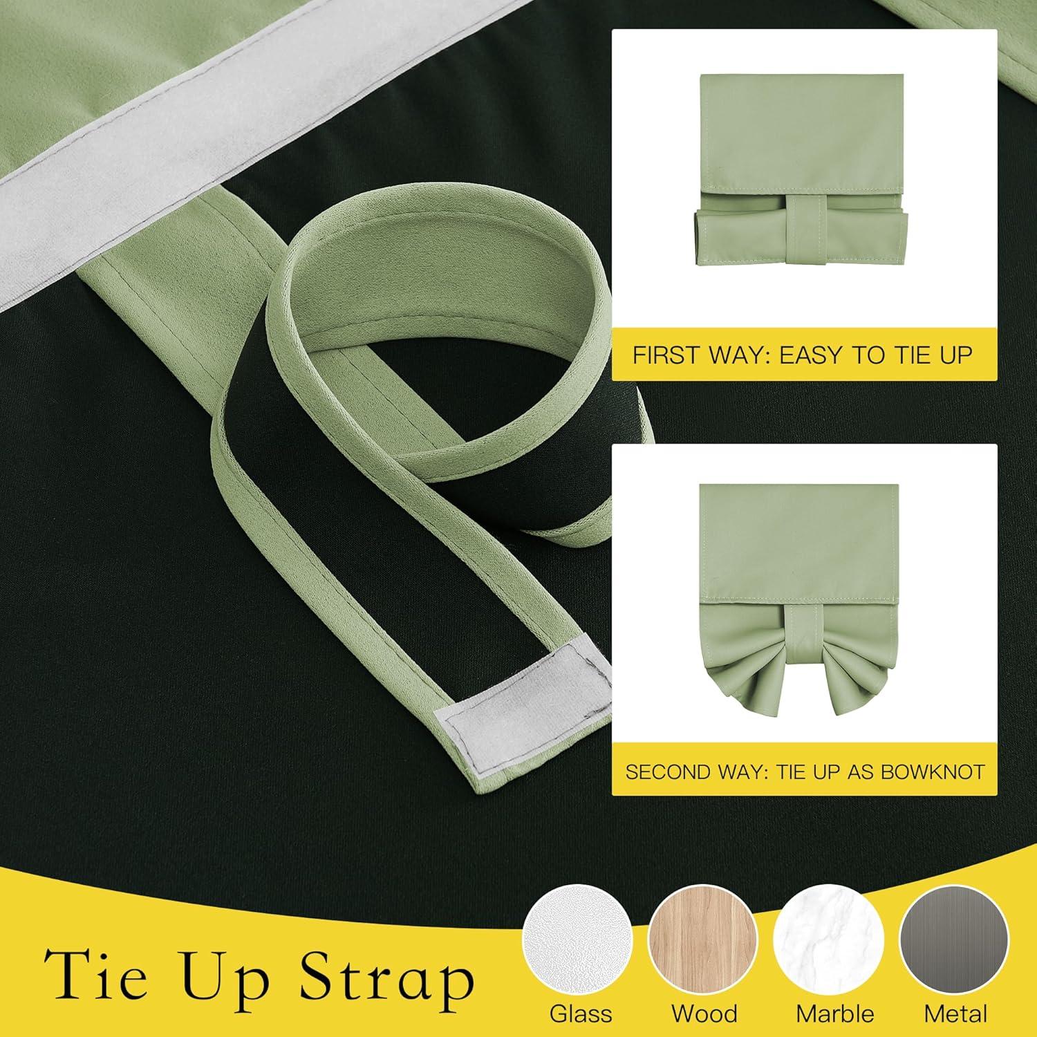 imageNICETOWN 100 Blackout French Door Curtains Privacy Curtains for Window 26 X 50 Inch Long Room Darkening Drapes Thermal Insulated Door Window Shades for Bedroom 1 Panel KhakiOlive Green