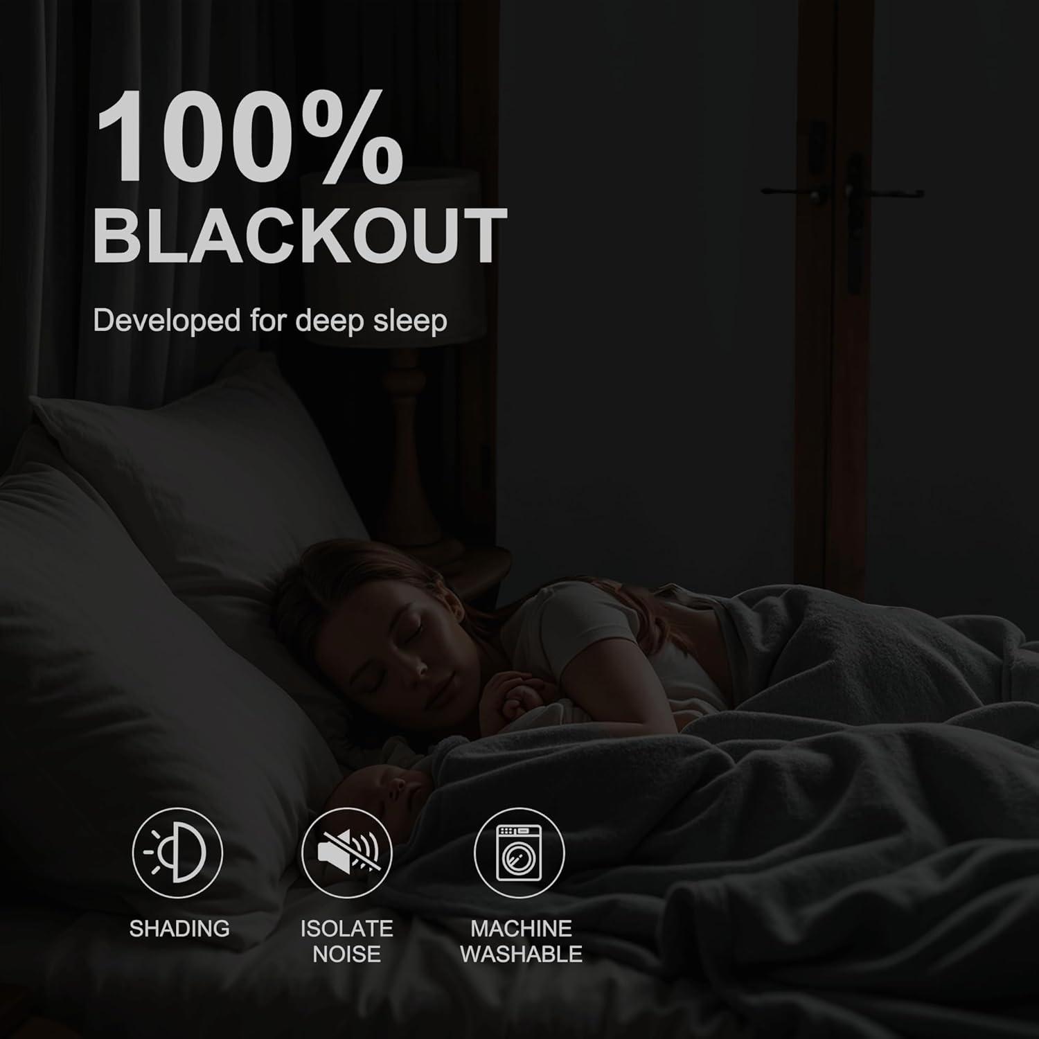 imageNICETOWN 100 Blackout French Door Curtains Privacy Curtains for Window 26 X 50 Inch Long Room Darkening Drapes Thermal Insulated Door Window Shades for Bedroom 1 Panel KhakiDove Gray