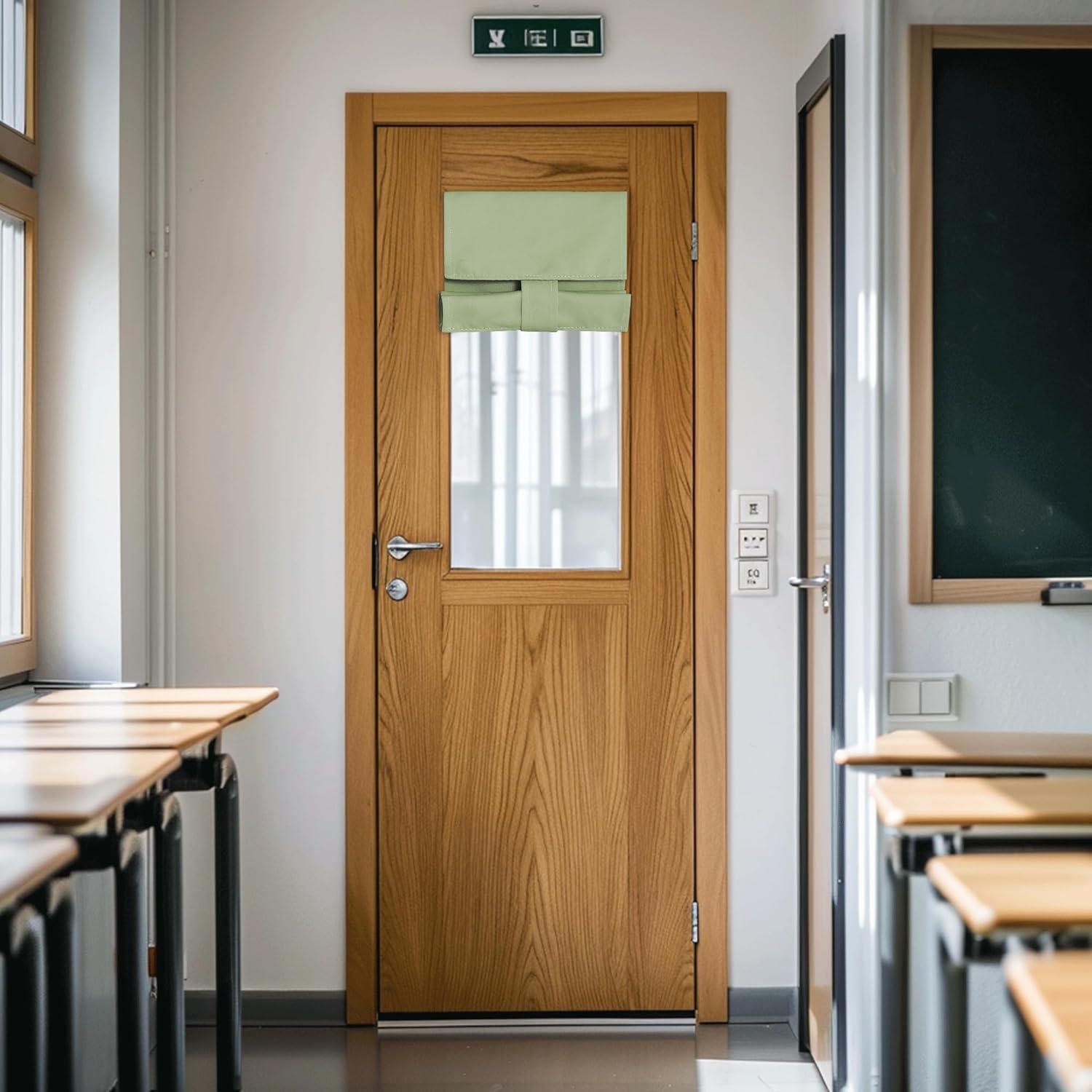 imageNICETOWN 100 Blackout French Door Curtains Privacy Curtains for Window 26 X 50 Inch Long Room Darkening Drapes Thermal Insulated Door Window Shades for Bedroom 1 Panel KhakiOlive Green