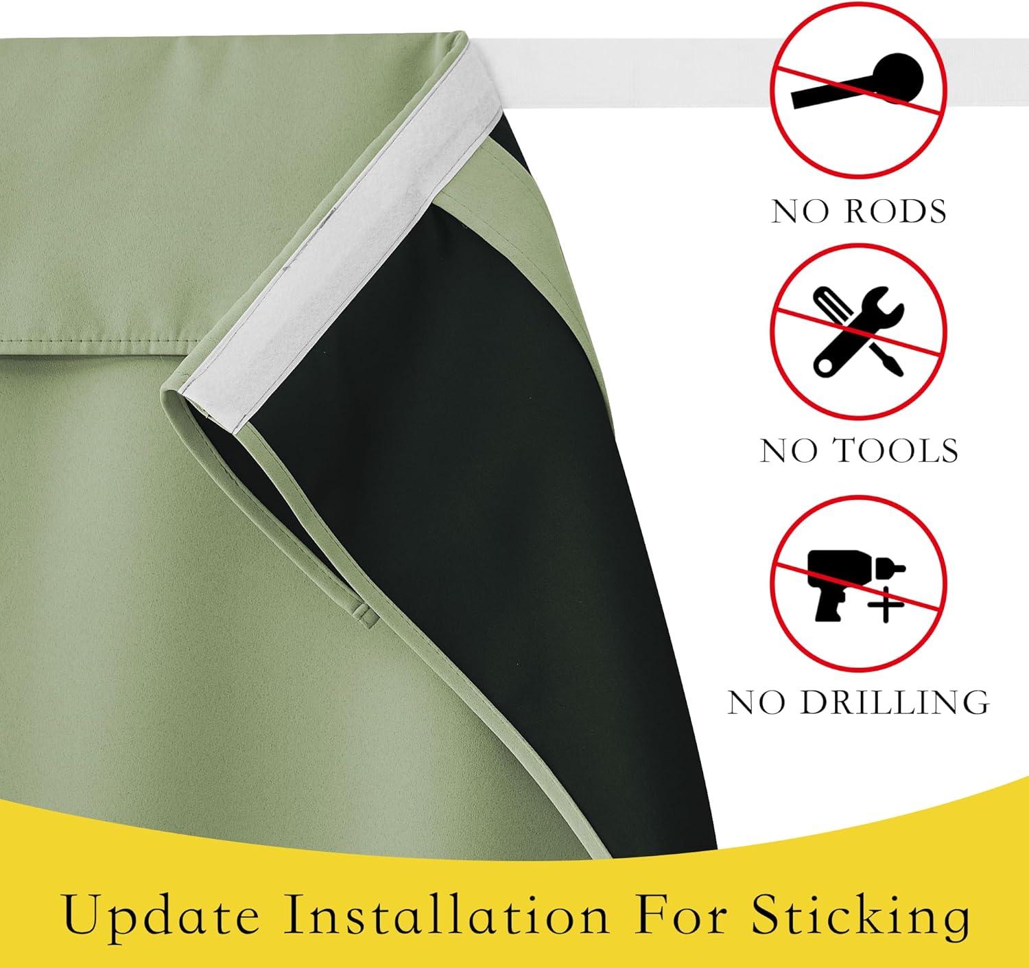 imageNICETOWN 100 Blackout French Door Curtains Privacy Curtains for Window 26 X 50 Inch Long Room Darkening Drapes Thermal Insulated Door Window Shades for Bedroom 1 Panel KhakiOlive Green