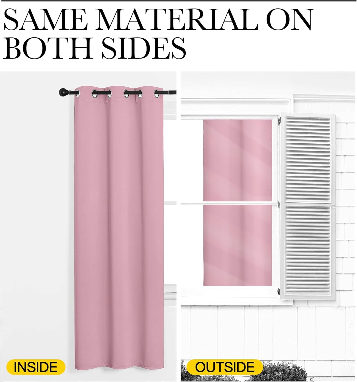 imageNICETOWN Bedroom Blackout Curtain Panel 1 Panel 70 x 84 inch Rouge Pink Privacy Window Thermal Insulated Blackout DrapeDrapery for Loft Guestroom