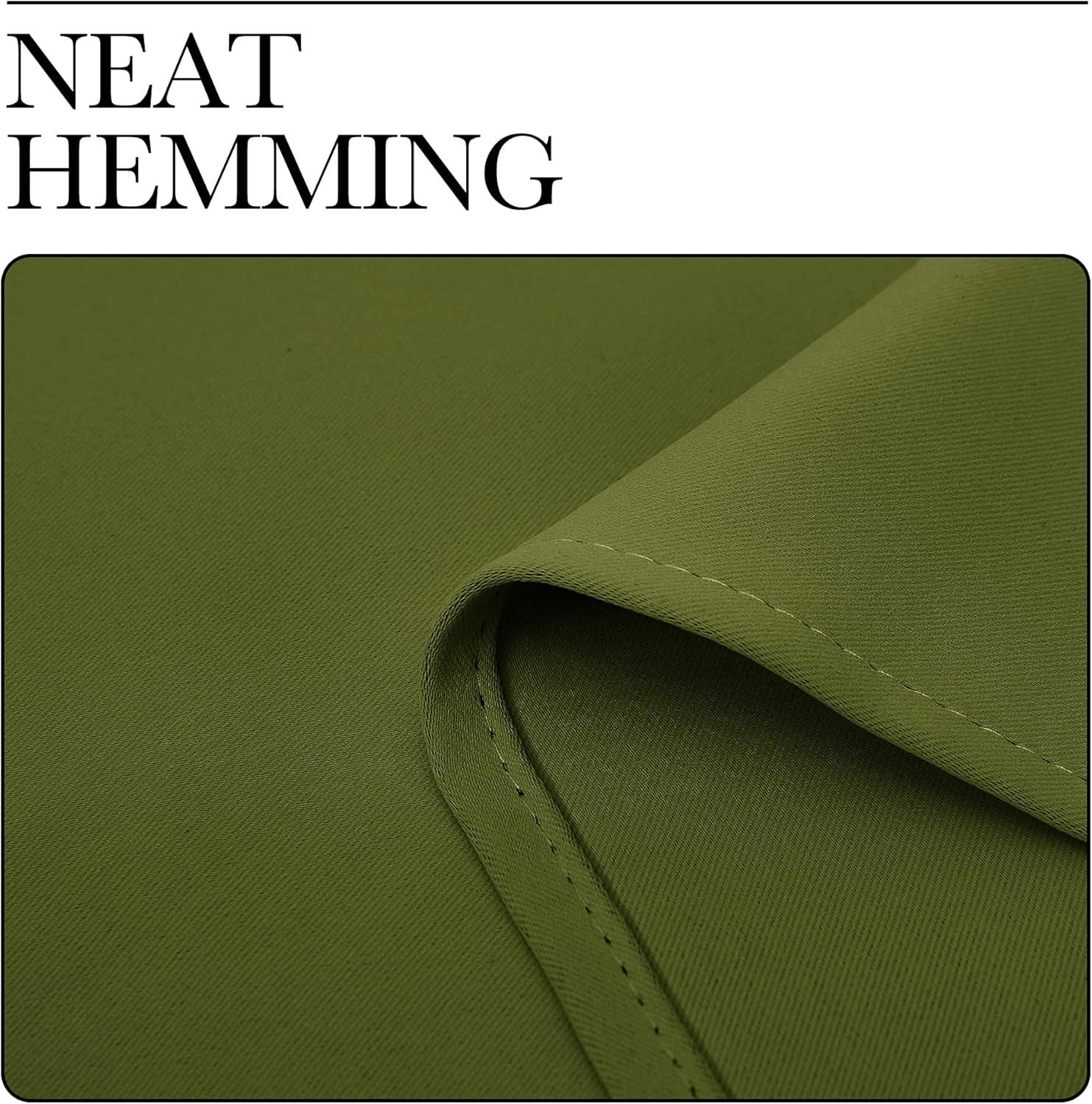 imageNICETOWN Blackout Curtain Blind for Bedroom Single Panel W34 x L72 inches Olive Green Thermal Insulated Grommet Blackout Room Darkening DrapeDrapery