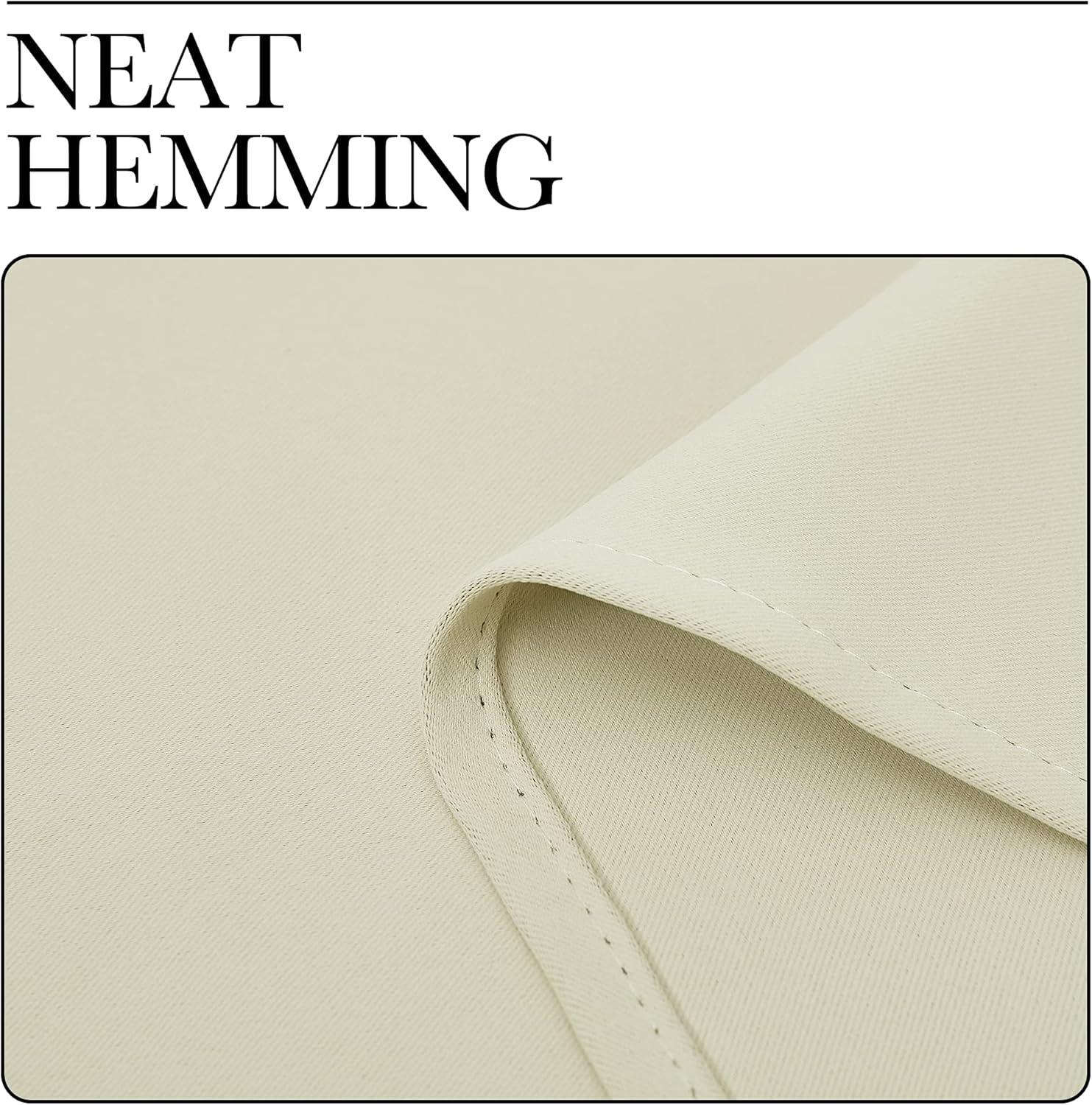 imageNICETOWN Blackout Curtain Blind for Bedroom Single Panel W42 x L54 inches Beige Thermal Insulated Grommet Blackout Room Darkening DrapeDrapery