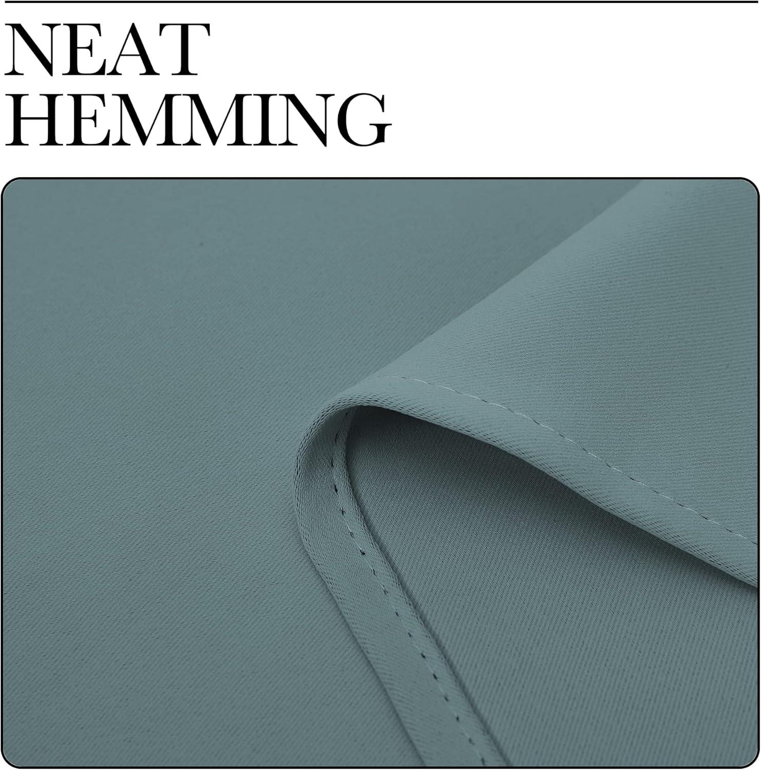 imageNICETOWN Blackout Greyish Blue Curtains ampamp Drapes for Living Room 1 Panel W55 x L78 Thermal Insulated Solid Grommet Sound Reducing Energy Saving Window Treatments for PorchHall