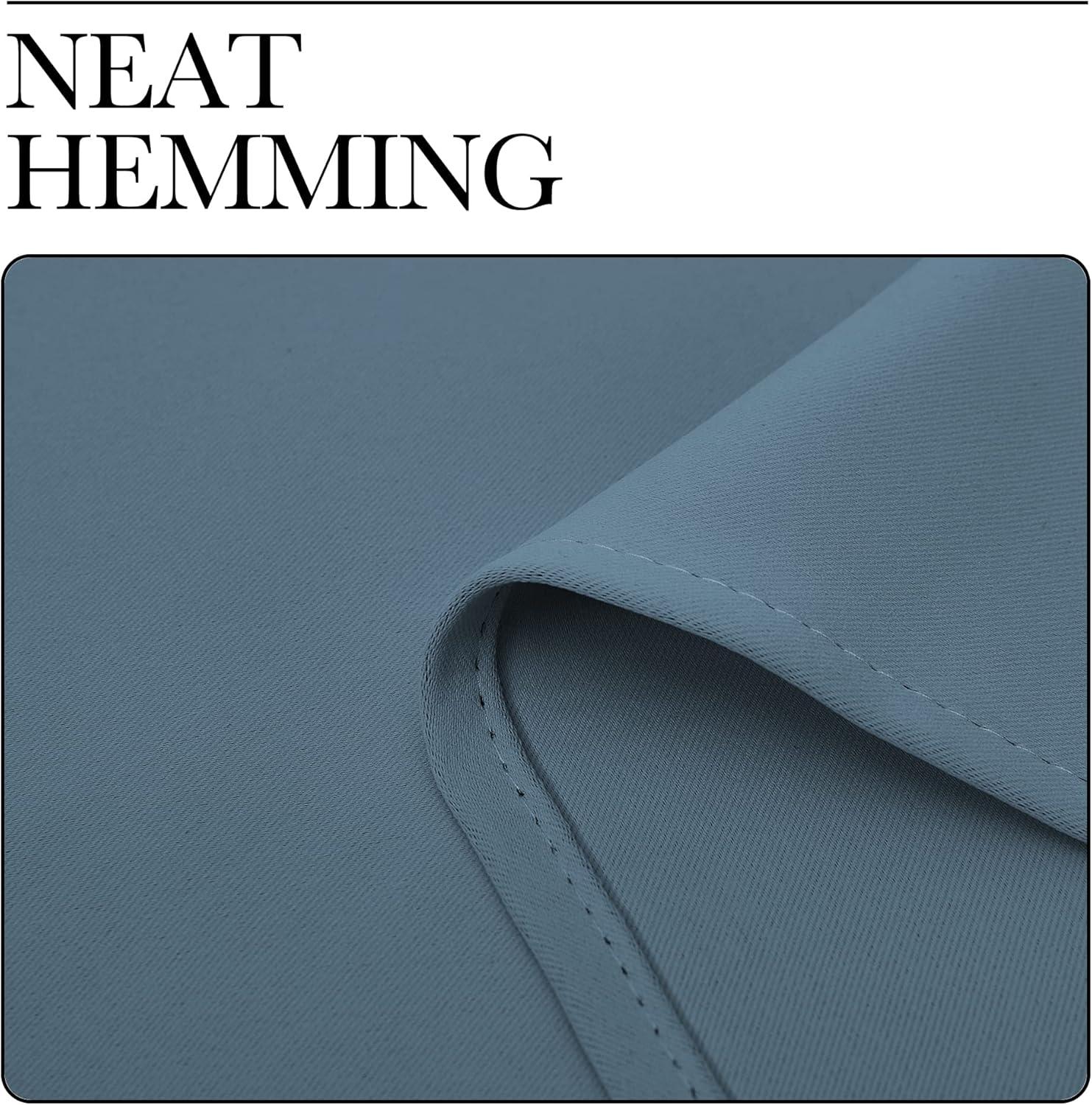 imageNICETOWN Curtain Blind for Bedroom Single Panel Smoky Blue W42 x L72 inches Thermal Insulated Grommet Blackout Room Darkening DrapeDrapery