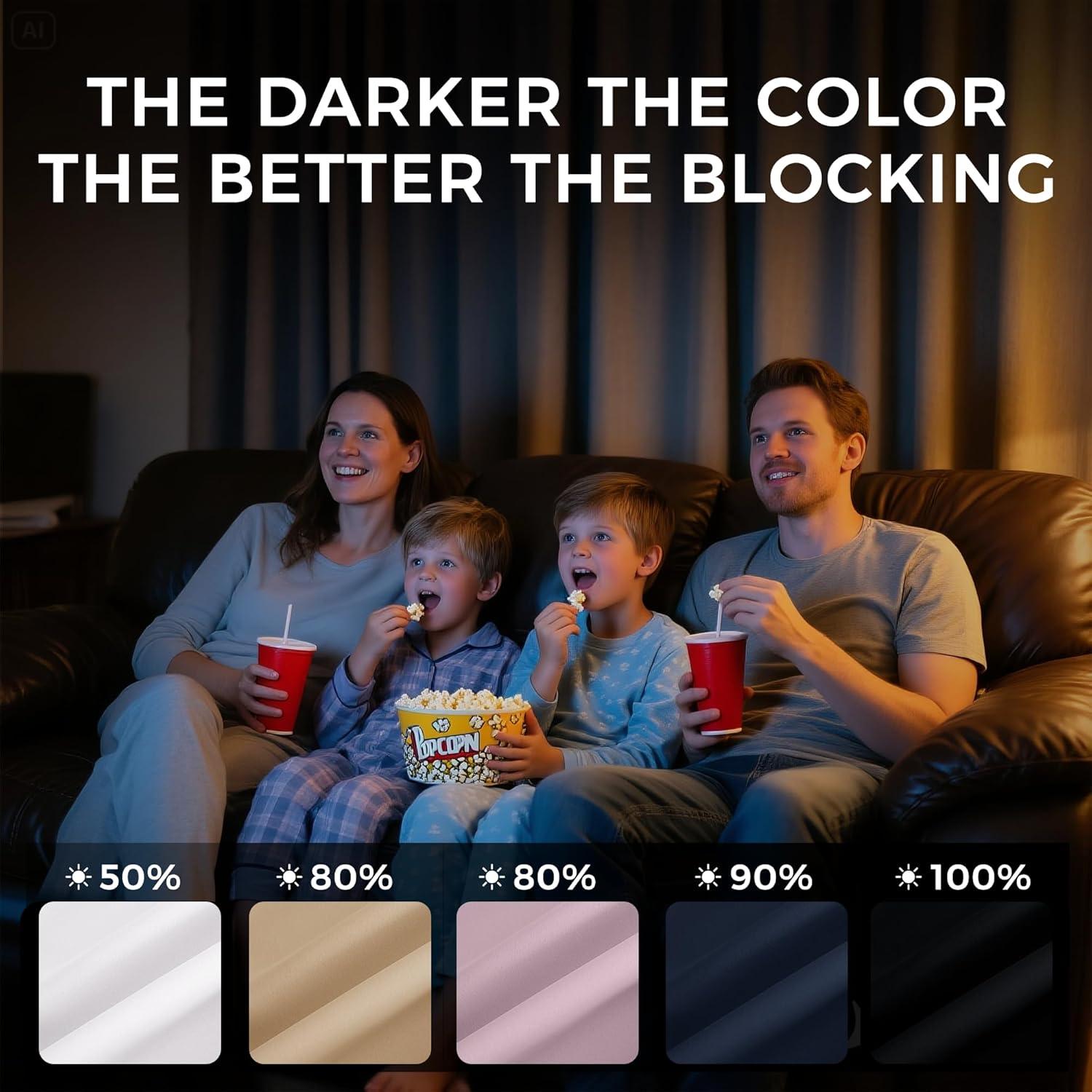 imageNICETOWN Navy Blue Blackout Panels 63 Inches Long  Grommet Thermal Insulated Shades for Living Room Yard Kids Room Laundry Pantry  1 Pair W52 x L63Baby Pink