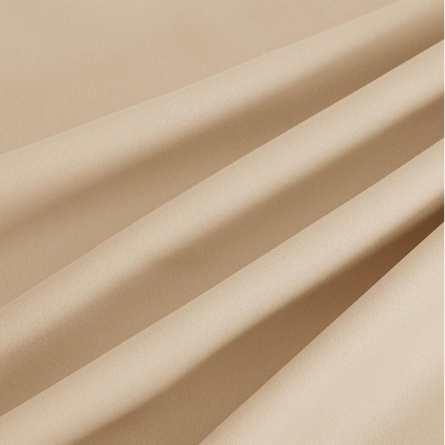 imageNICETOWN Navy Blue Blackout Panels 63 Inches Long  Grommet Thermal Insulated Shades for Living Room Yard Kids Room Laundry Pantry  1 Pair W52 x L63Biscotti Beige