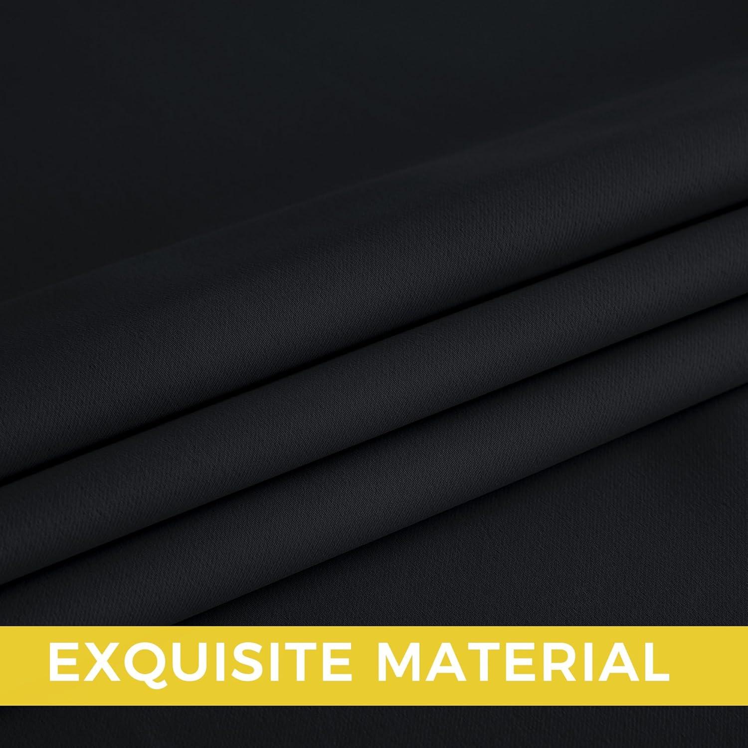 imageNICETOWN Navy Blue Blackout Panels 63 Inches Long  Grommet Thermal Insulated Shades for Living Room Yard Kids Room Laundry Pantry  1 Pair W52 x L63Black