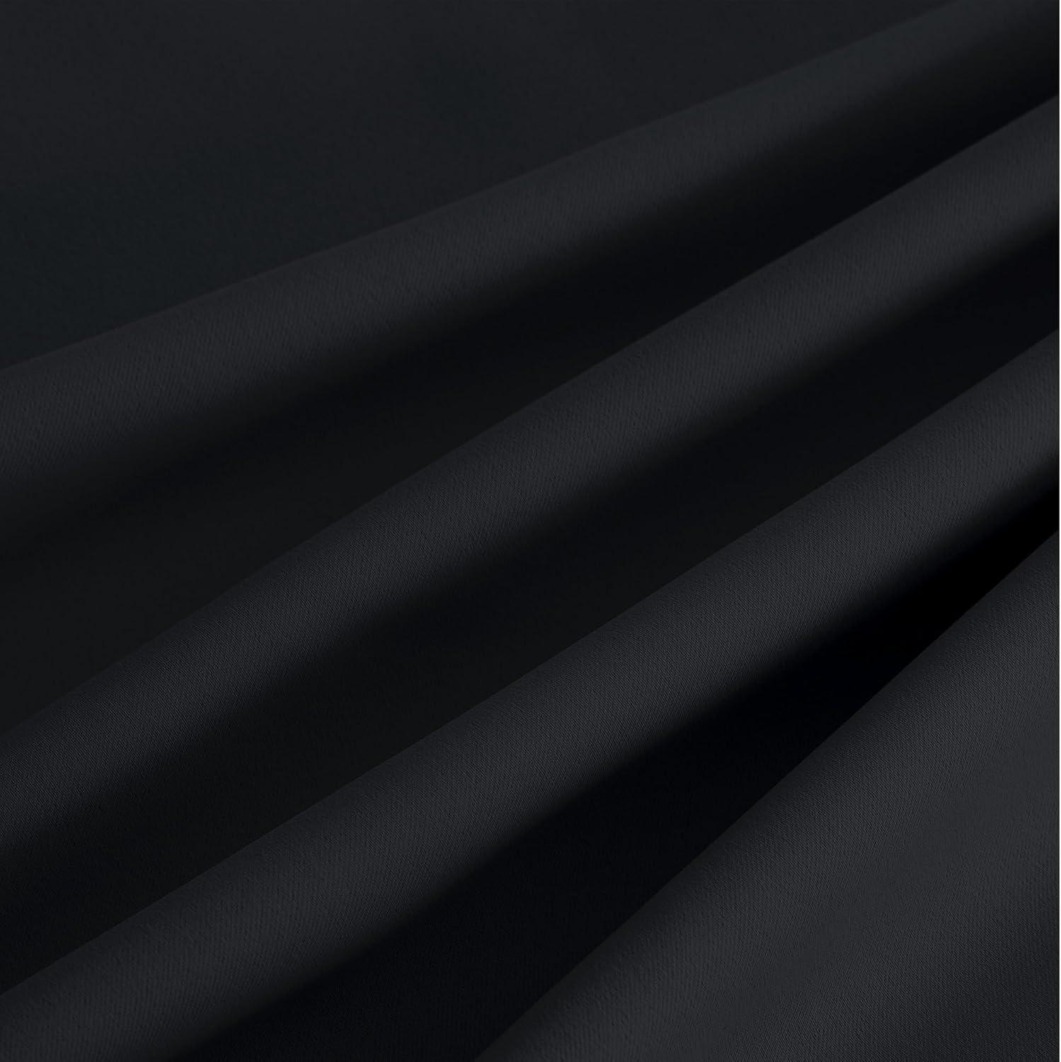 imageNICETOWN Navy Blue Blackout Panels 63 Inches Long  Grommet Thermal Insulated Shades for Living Room Yard Kids Room Laundry Pantry  1 Pair W52 x L63Black