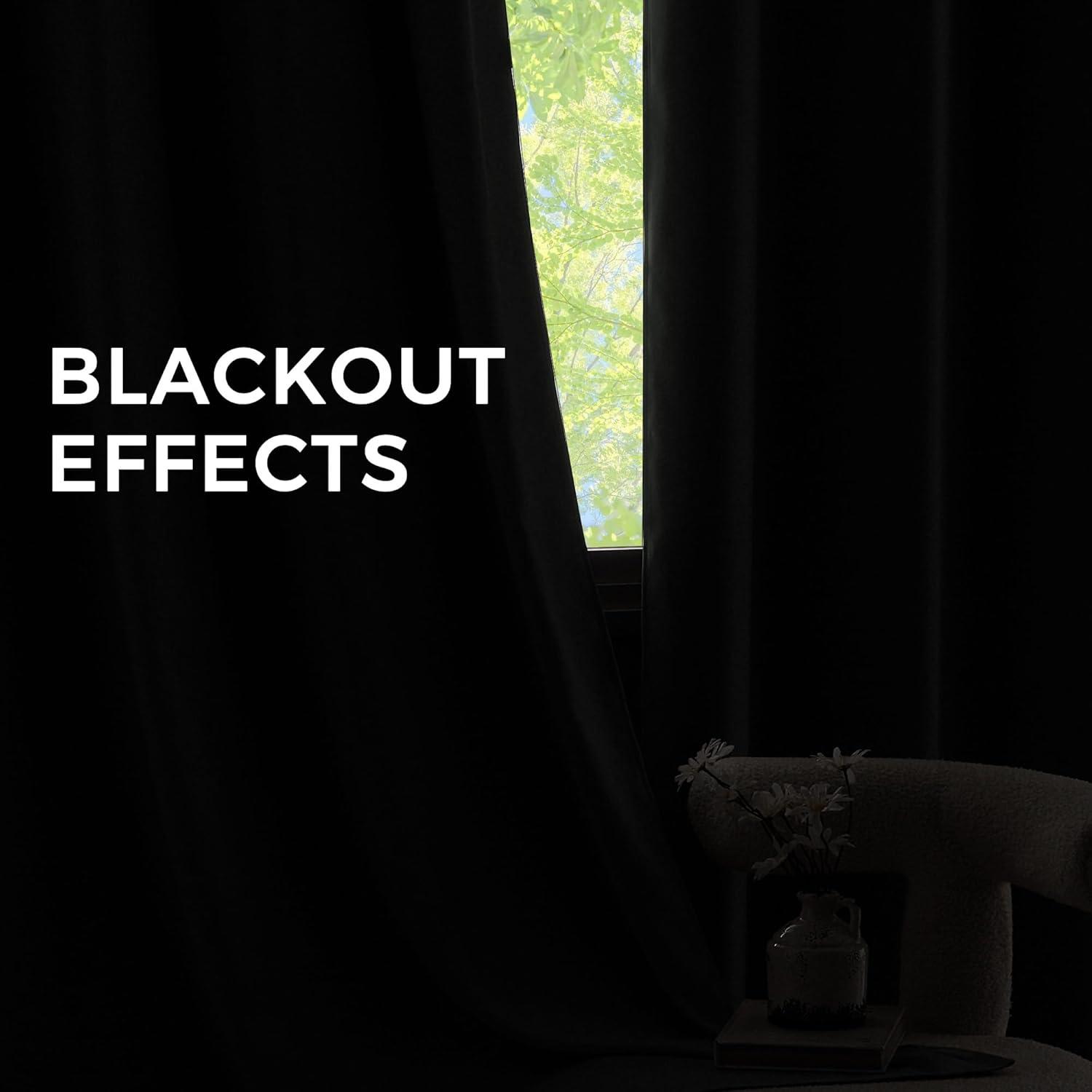 imageNICETOWN Navy Blue Blackout Panels 63 Inches Long  Grommet Thermal Insulated Shades for Living Room Yard Kids Room Laundry Pantry  1 Pair W52 x L63Blush Pink