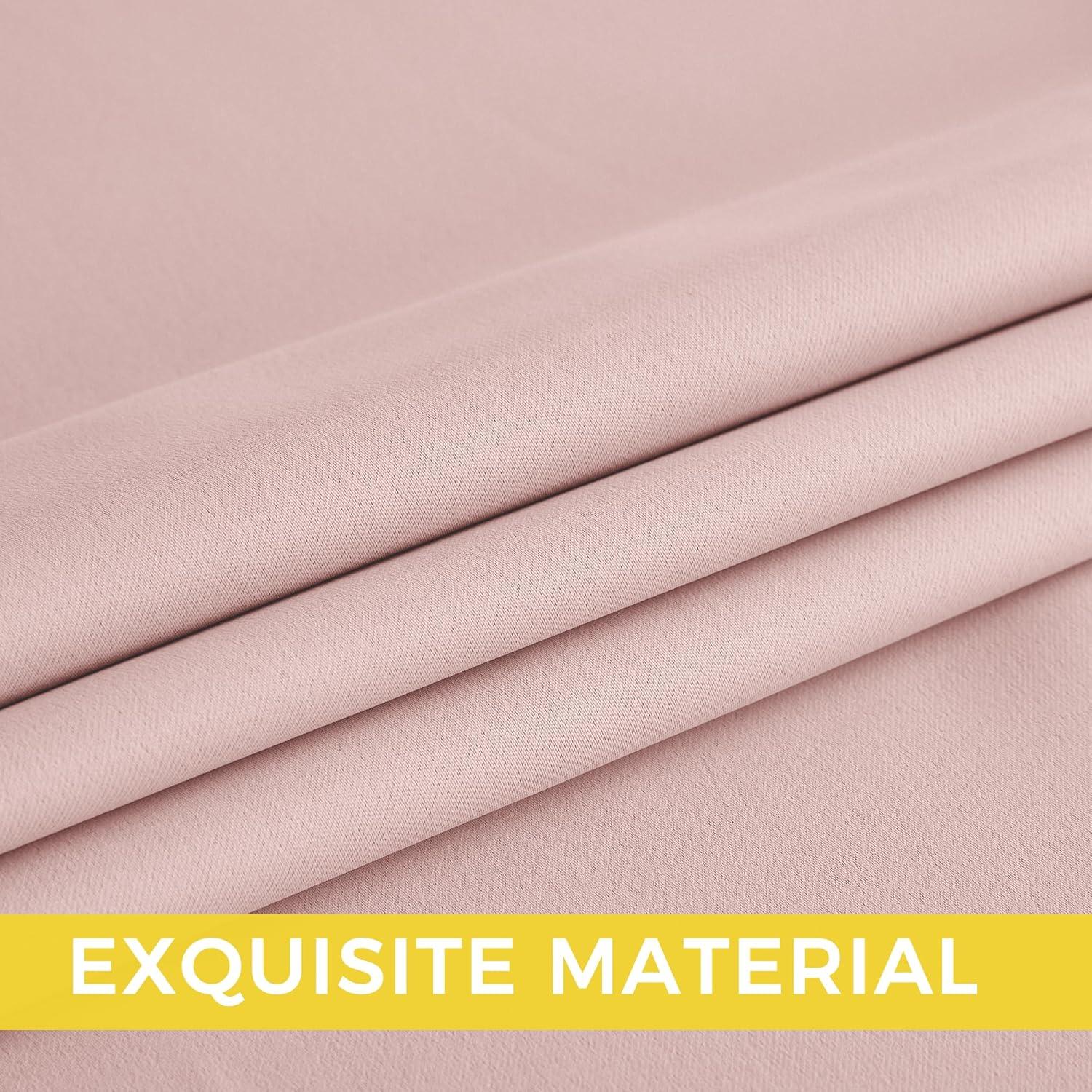 imageNICETOWN Navy Blue Blackout Panels 63 Inches Long  Grommet Thermal Insulated Shades for Living Room Yard Kids Room Laundry Pantry  1 Pair W52 x L63Blush Pink