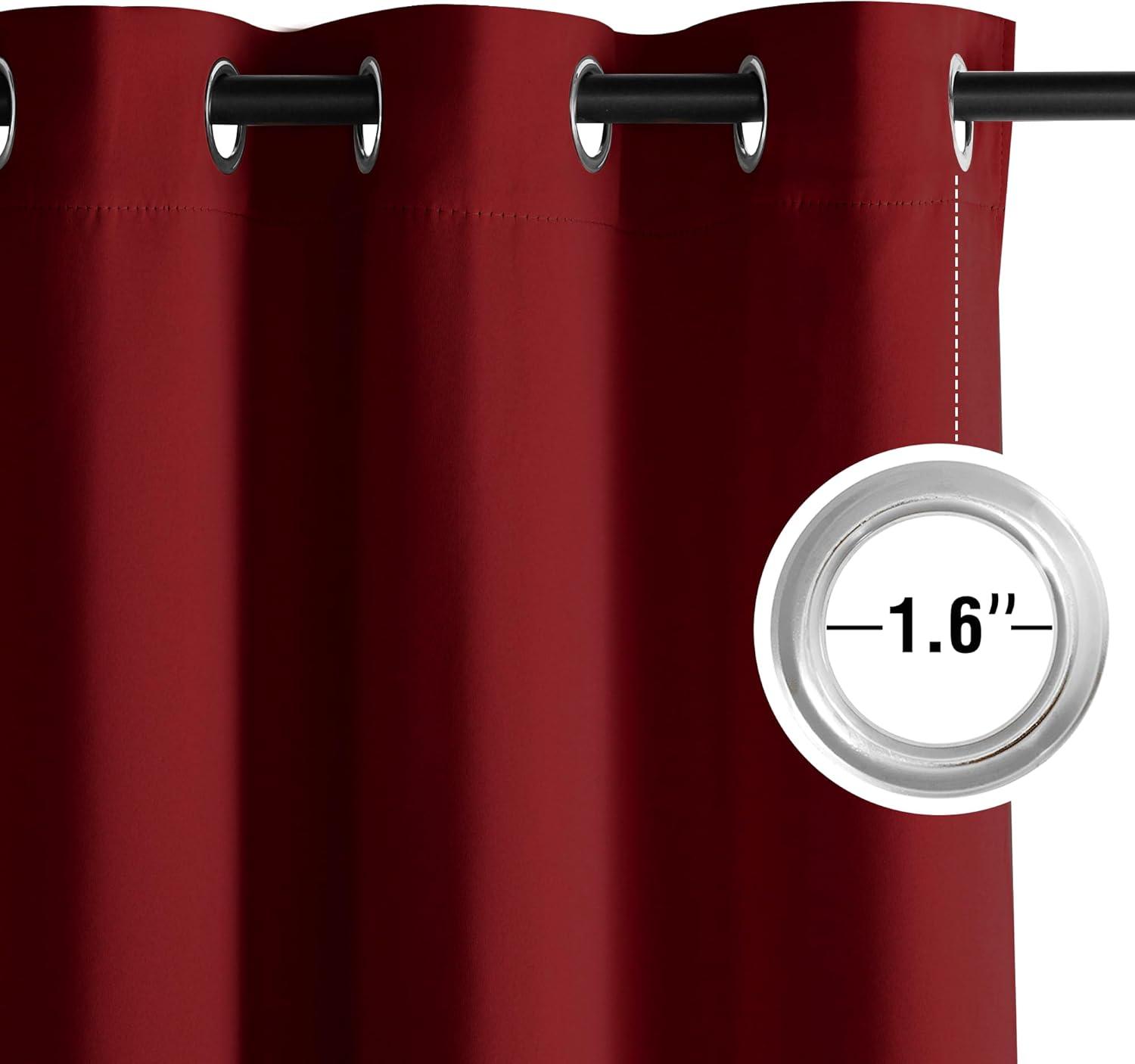 imageNICETOWN Navy Blue Blackout Panels 63 Inches Long  Grommet Thermal Insulated Shades for Living Room Yard Kids Room Laundry Pantry  1 Pair W52 x L63Burgundy Red