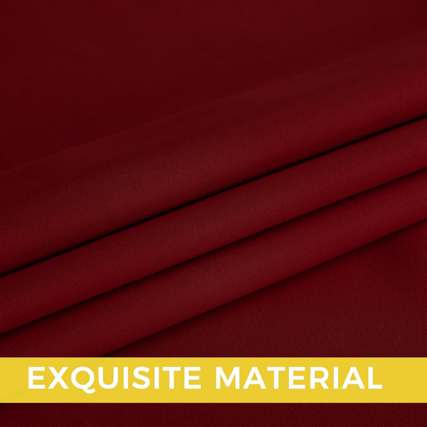 imageNICETOWN Navy Blue Blackout Panels 63 Inches Long  Grommet Thermal Insulated Shades for Living Room Yard Kids Room Laundry Pantry  1 Pair W52 x L63Burgundy Red