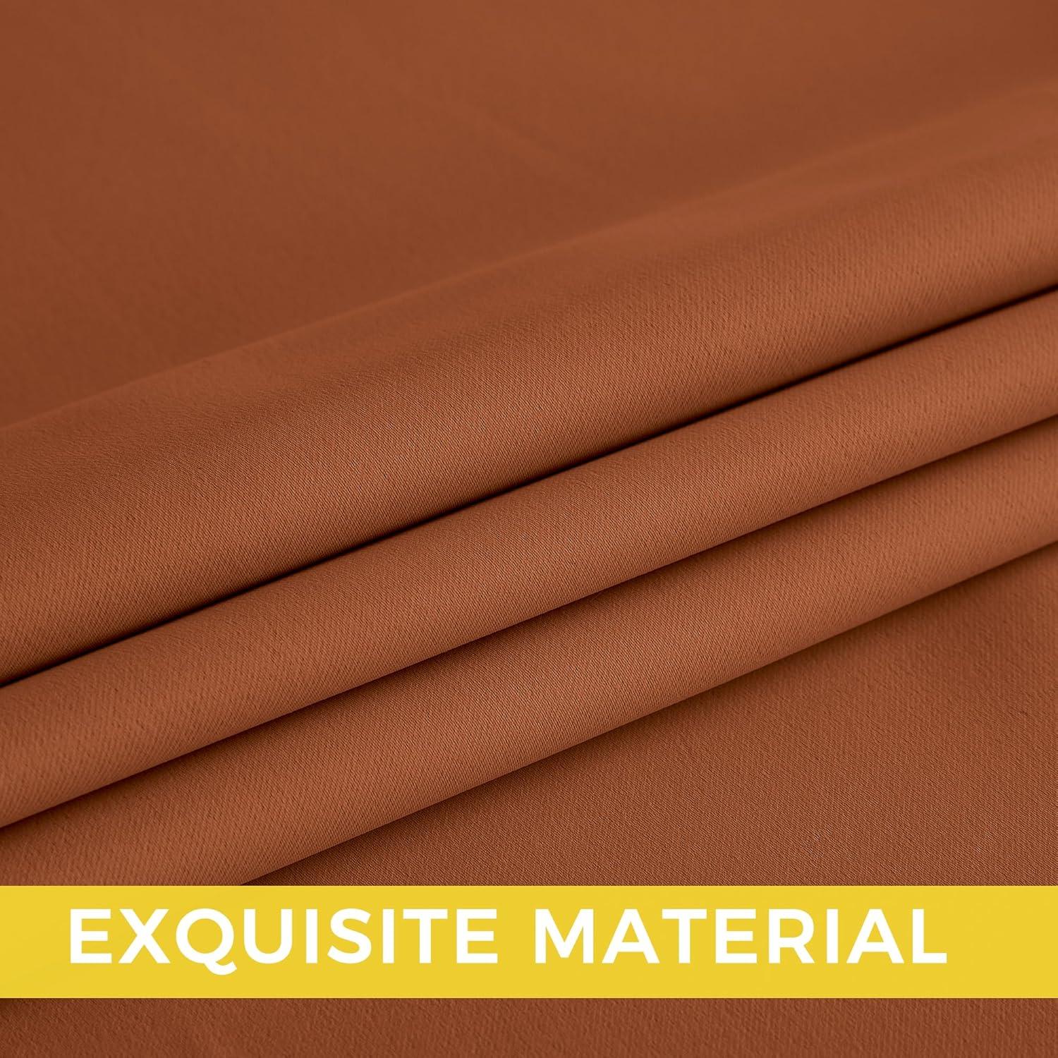 imageNICETOWN Navy Blue Blackout Panels 63 Inches Long  Grommet Thermal Insulated Shades for Living Room Yard Kids Room Laundry Pantry  1 Pair W52 x L63Burnt Orange