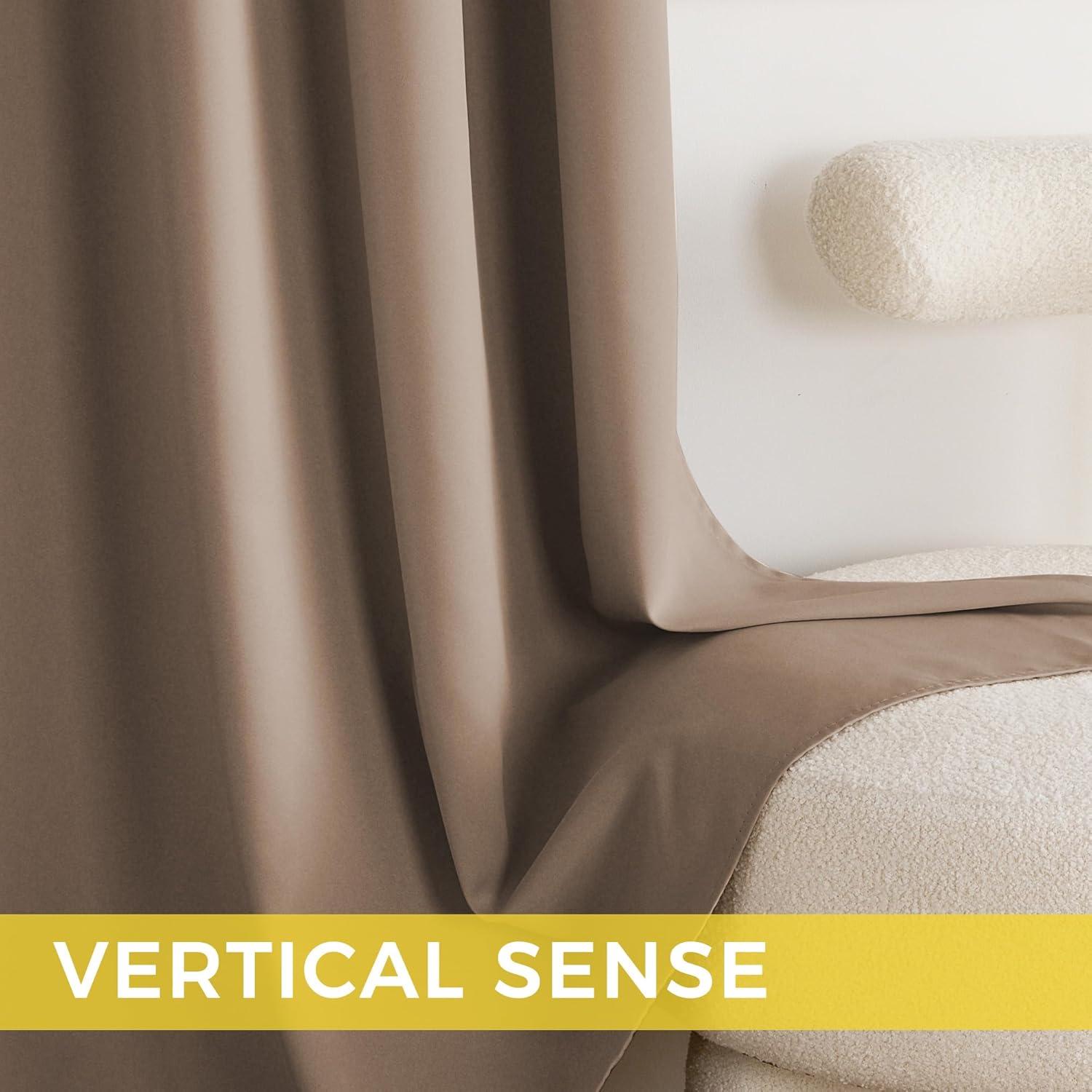 imageNICETOWN Navy Blue Blackout Panels 63 Inches Long  Grommet Thermal Insulated Shades for Living Room Yard Kids Room Laundry Pantry  1 Pair W52 x L63Cappuccino