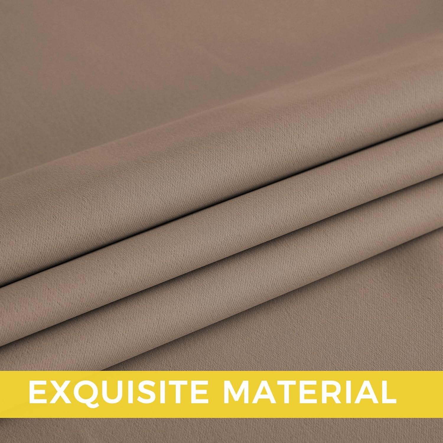 imageNICETOWN Navy Blue Blackout Panels 63 Inches Long  Grommet Thermal Insulated Shades for Living Room Yard Kids Room Laundry Pantry  1 Pair W52 x L63Cappuccino