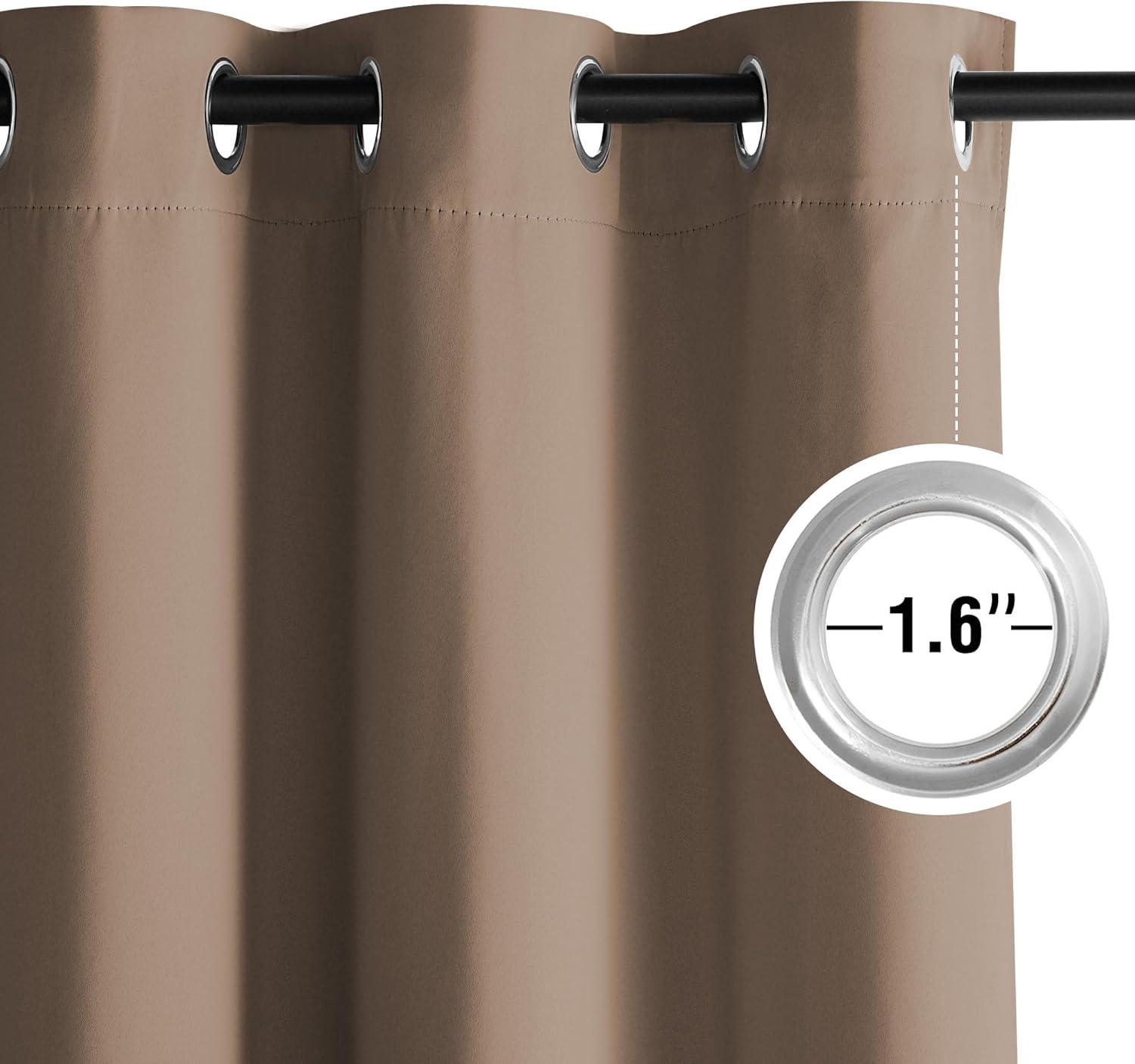 imageNICETOWN Navy Blue Blackout Panels 63 Inches Long  Grommet Thermal Insulated Shades for Living Room Yard Kids Room Laundry Pantry  1 Pair W52 x L63Cappuccino