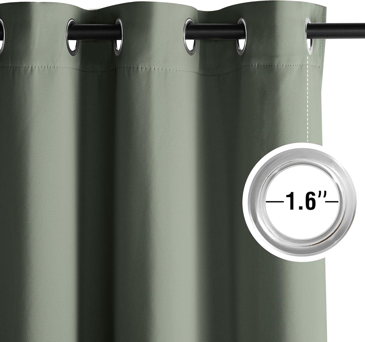 imageNICETOWN Navy Blue Blackout Panels 63 Inches Long  Grommet Thermal Insulated Shades for Living Room Yard Kids Room Laundry Pantry  1 Pair W52 x L63Dark Mallard