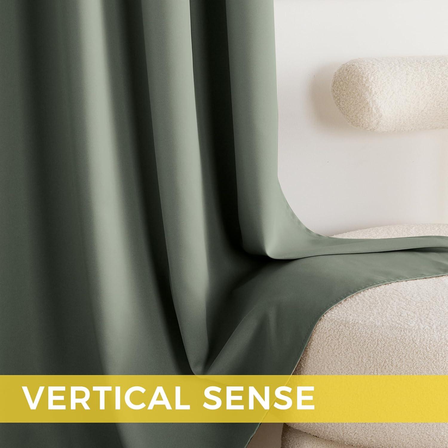 imageNICETOWN Navy Blue Blackout Panels 63 Inches Long  Grommet Thermal Insulated Shades for Living Room Yard Kids Room Laundry Pantry  1 Pair W52 x L63Dark Mallard