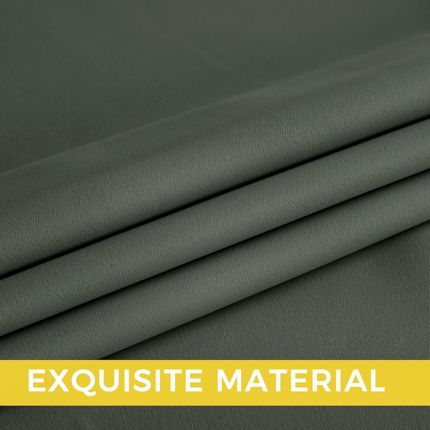 imageNICETOWN Navy Blue Blackout Panels 63 Inches Long  Grommet Thermal Insulated Shades for Living Room Yard Kids Room Laundry Pantry  1 Pair W52 x L63Dark Mallard