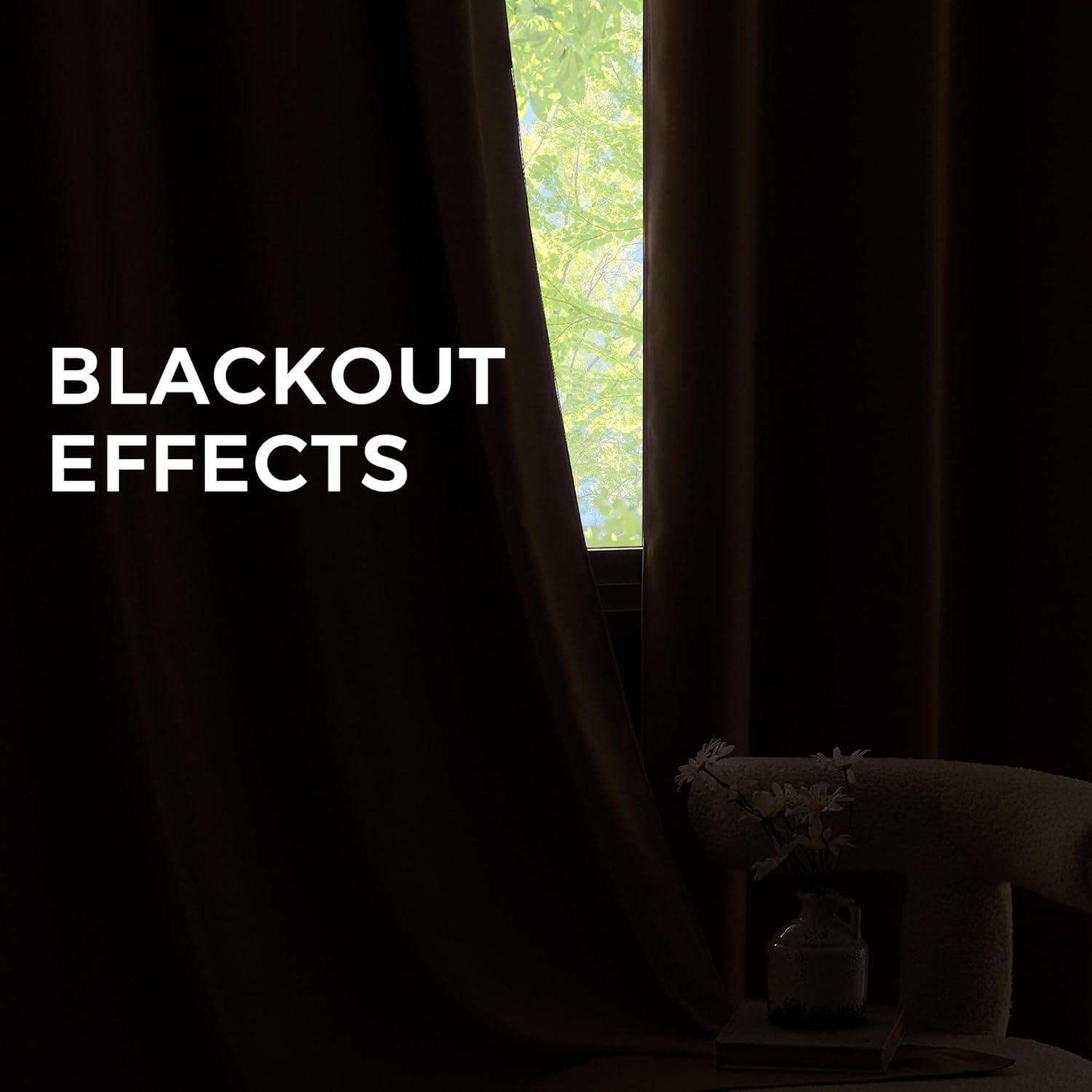 imageNICETOWN Navy Blue Blackout Panels 63 Inches Long  Grommet Thermal Insulated Shades for Living Room Yard Kids Room Laundry Pantry  1 Pair W52 x L63Grey