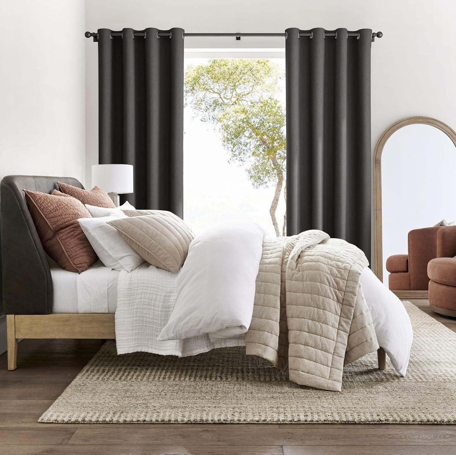 imageNICETOWN Navy Blue Blackout Panels 63 Inches Long  Grommet Thermal Insulated Shades for Living Room Yard Kids Room Laundry Pantry  1 Pair W52 x L63Grey